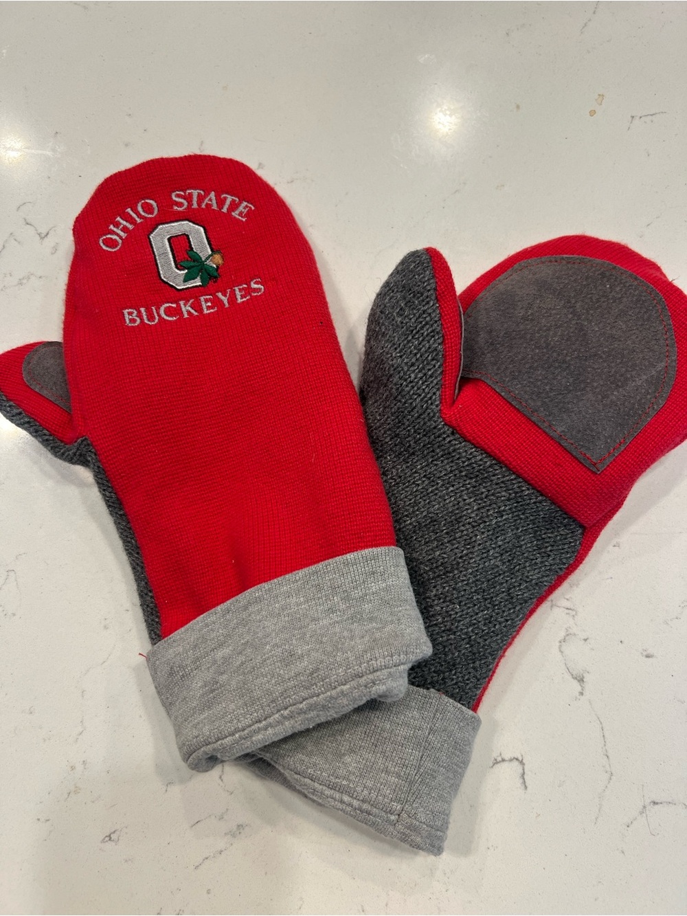 Red & Gray Cozy Mittens